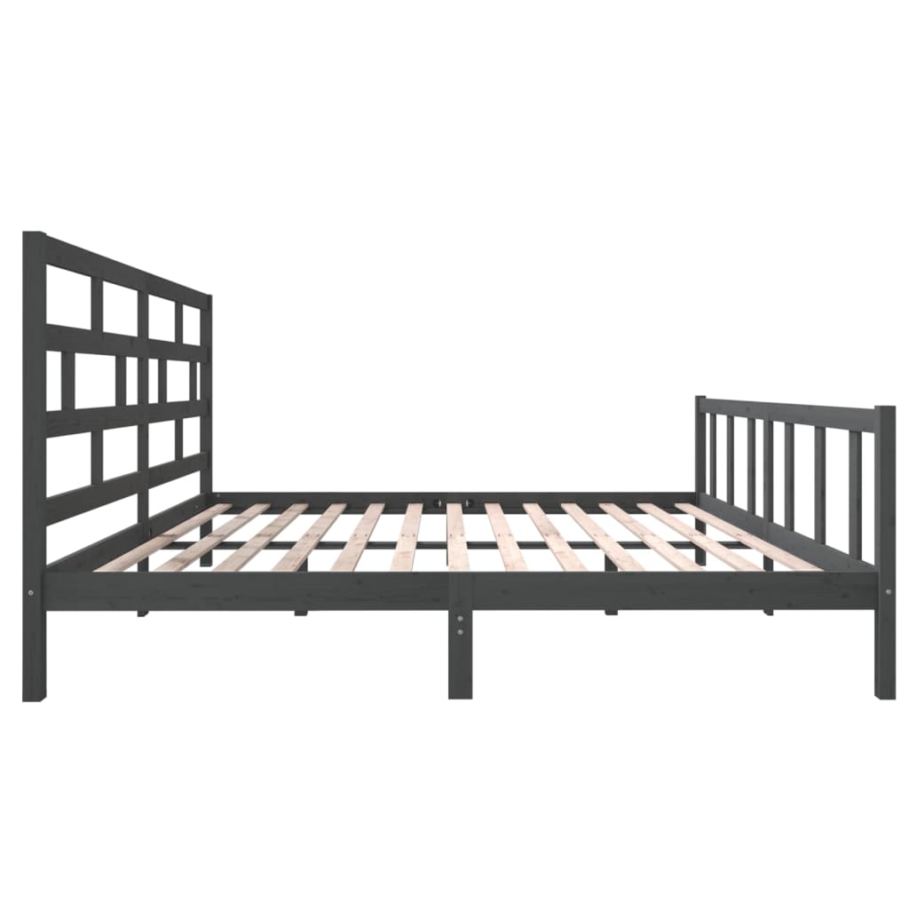 Bedframe Massief Grenenhout 200 x 200 cm Grijs