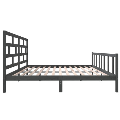 Bedframe Massief Grenenhout 200 x 200 cm Grijs