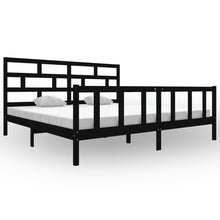 Bedframe Massief Grenenhout 200 x 200 cm Zwart