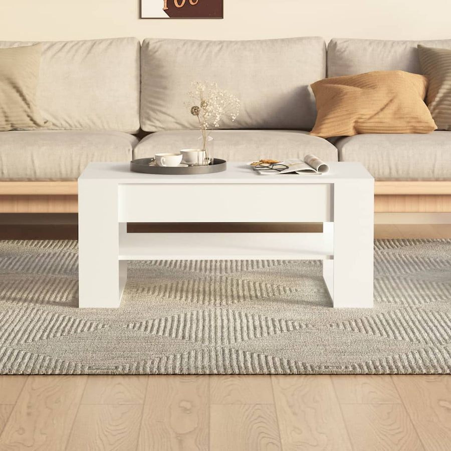 Salontafel 02X55X45 Cm Bewerkt Hout Wit