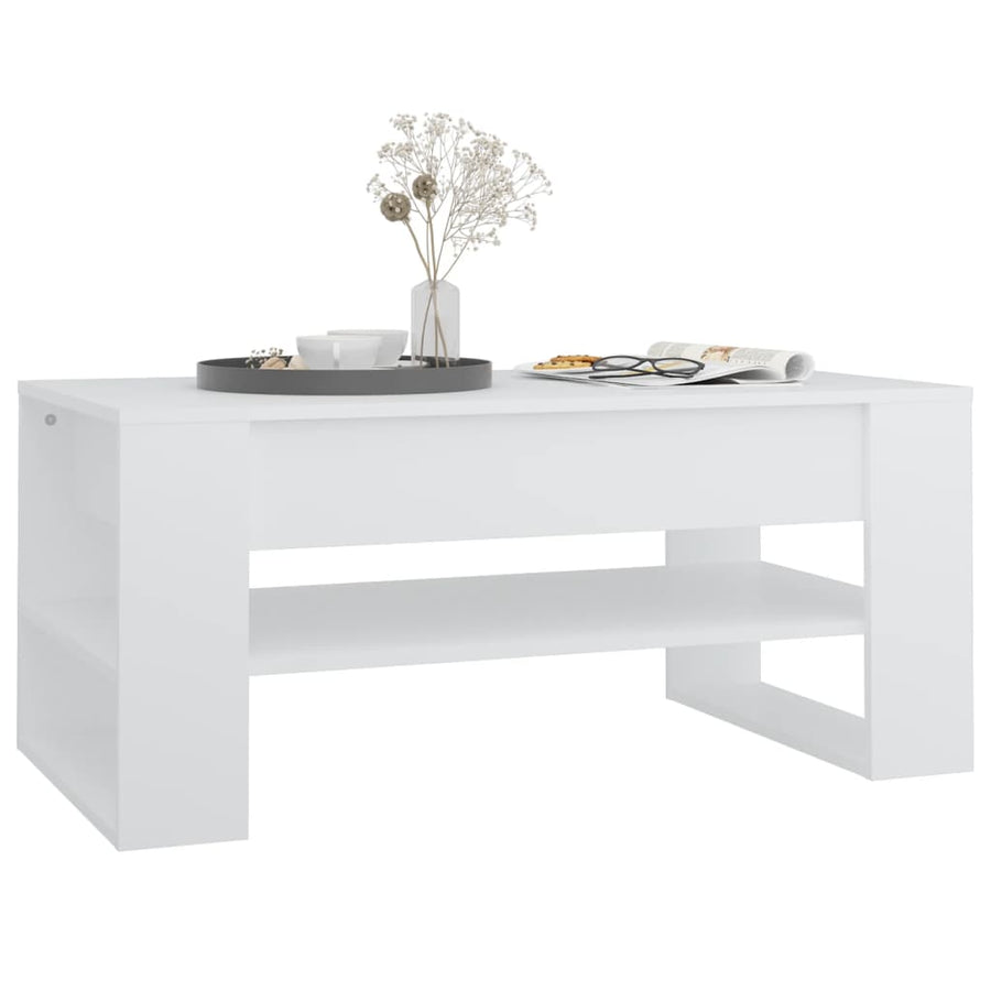 Salontafel 02X55X45 Cm Bewerkt Hout Wit