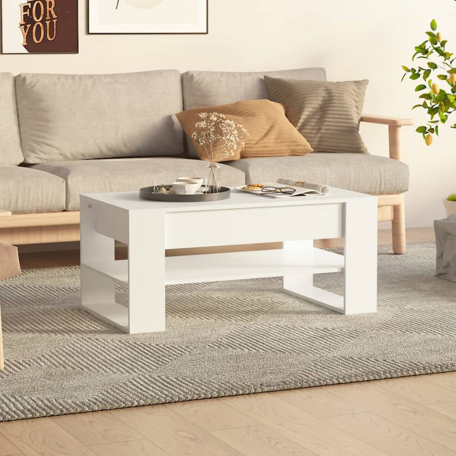 Salontafel 02X55X45 Cm Bewerkt Hout Wit