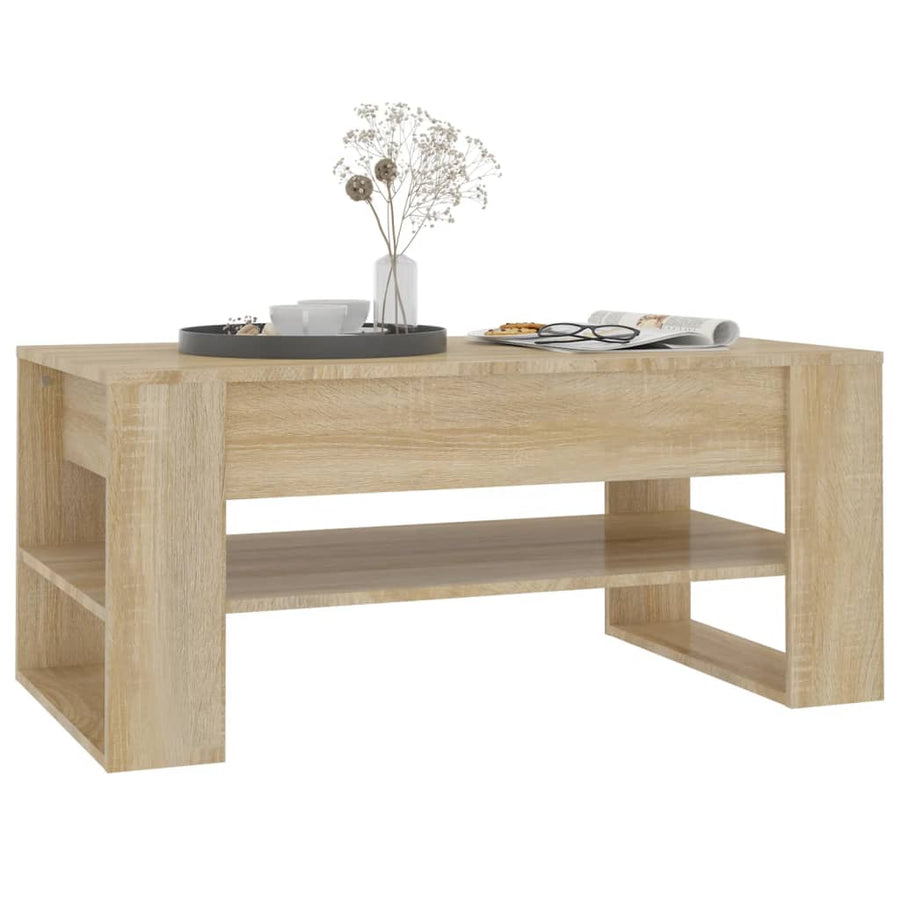 Salontafel 02X55X45 Cm Bewerkt Hout Kleurig Sonoma eiken