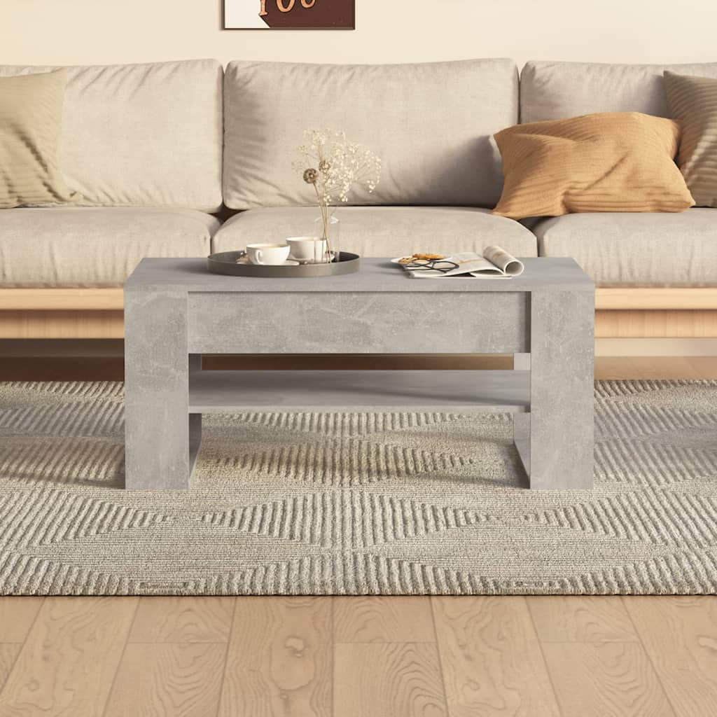 Salontafel 02X55X45 Cm Bewerkt Hout Betongrijs