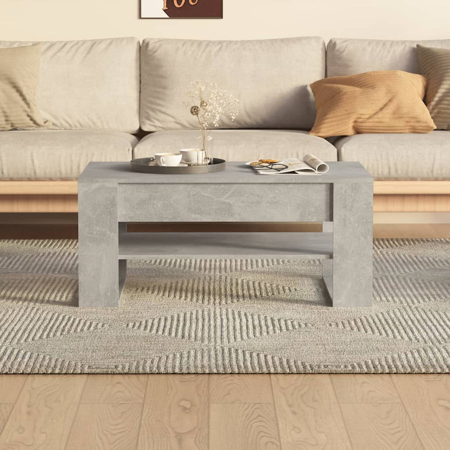 Salontafel 02X55X45 Cm Bewerkt Hout Betongrijs