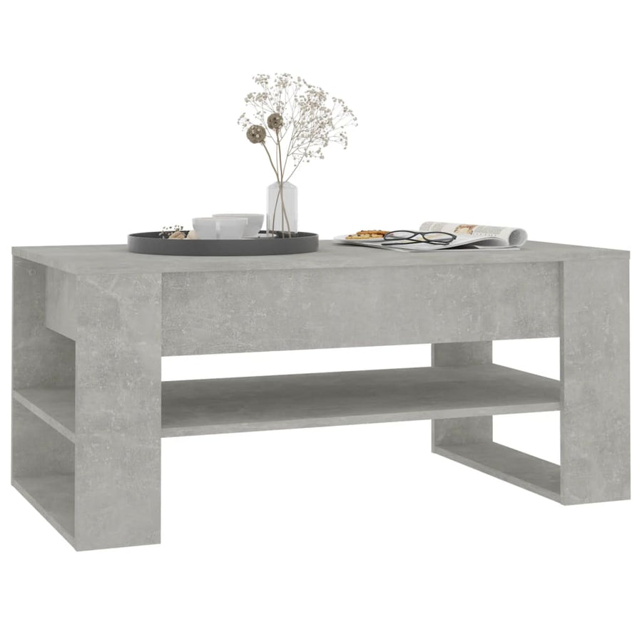 Salontafel 02X55X45 Cm Bewerkt Hout Betongrijs