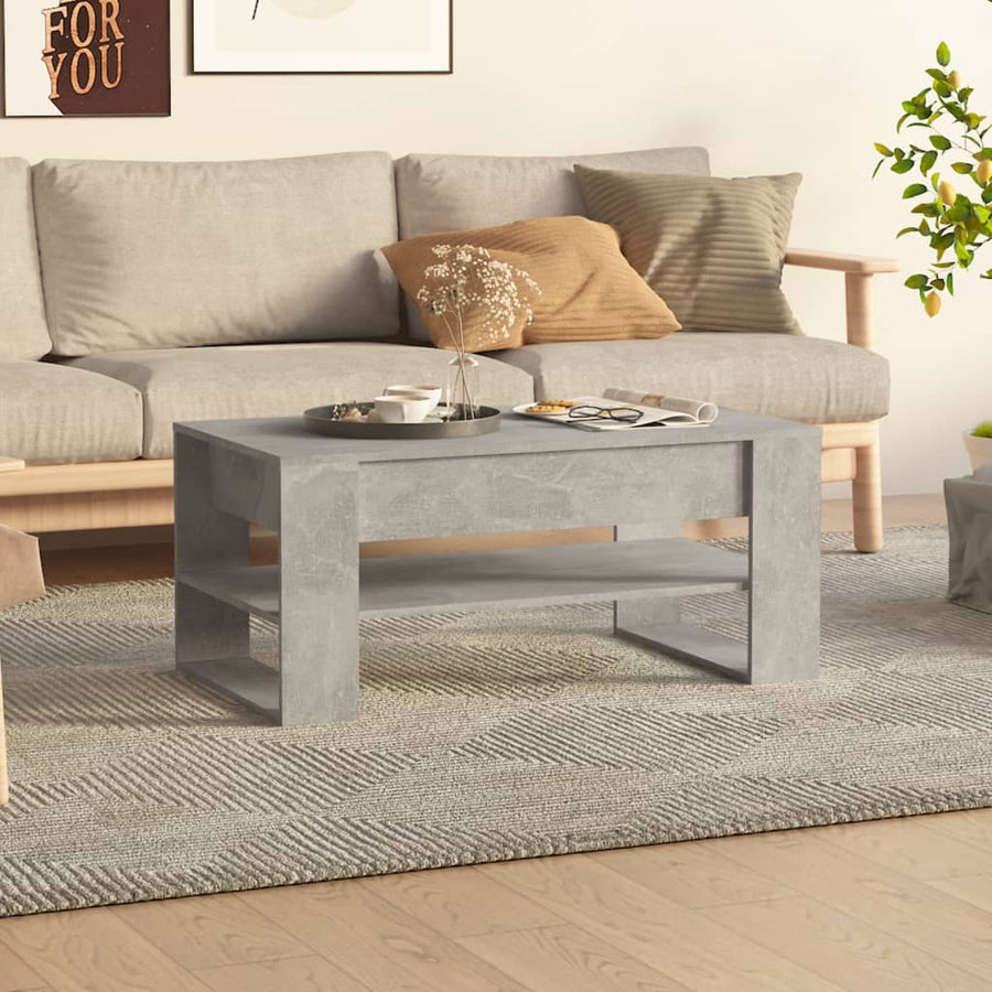 Salontafel 02X55X45 Cm Bewerkt Hout Betongrijs