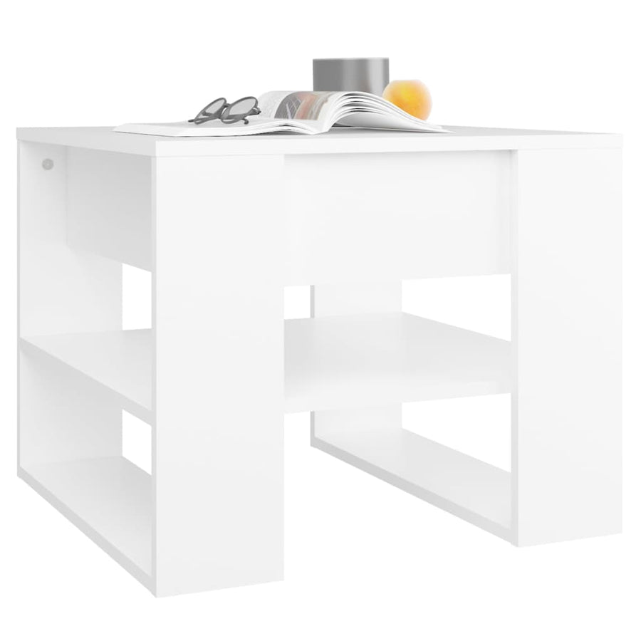 Salontafel 55,5X55X45 Cm Bewerkt Hout Wit