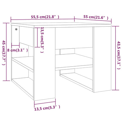 Salontafel 55,5X55X45 Cm Bewerkt Hout Wit