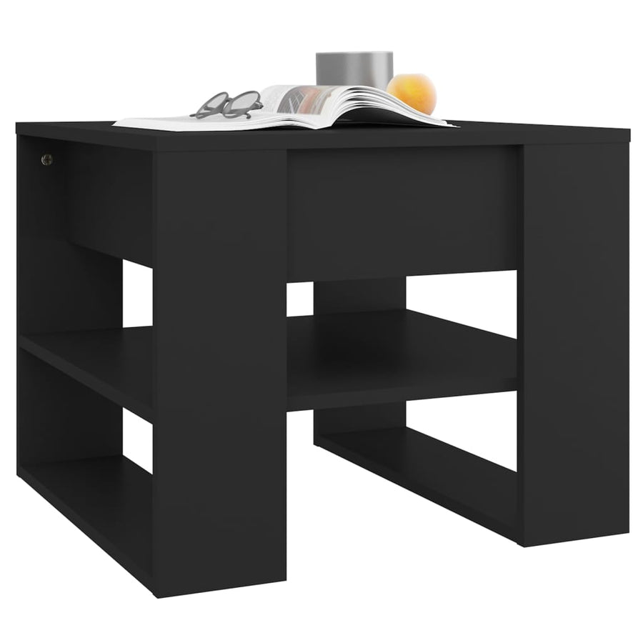 Salontafel 55,5X55X45 Cm Bewerkt Hout Zwart