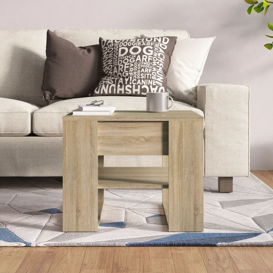 Salontafel 55,5X55X45 Cm Bewerkt Hout Kleurig Sonoma eiken