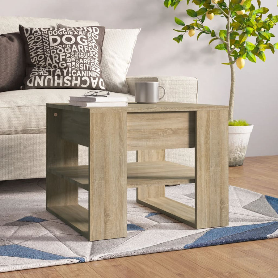 Salontafel 55,5X55X45 Cm Bewerkt Hout Kleurig Sonoma eiken