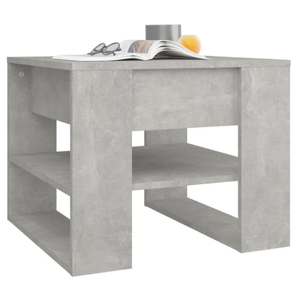 Salontafel 55,5X55X45 Cm Bewerkt Hout Betongrijs 1