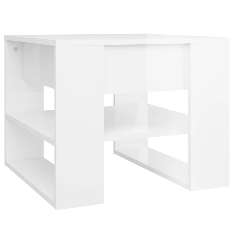 Salontafel 55,5x55x45 cm bewerkt hout hoogglans wit