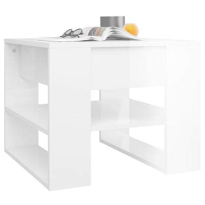 Salontafel 55,5x55x45 cm bewerkt hout hoogglans wit