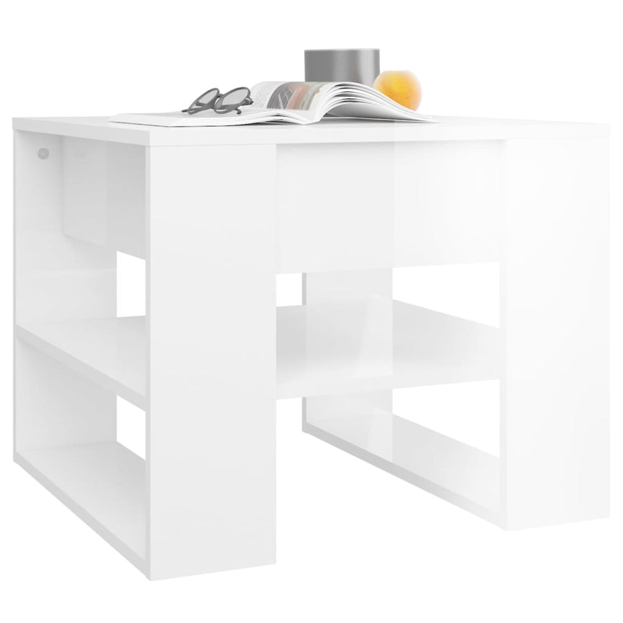 Salontafel 55,5x55x45 cm bewerkt hout hoogglans wit