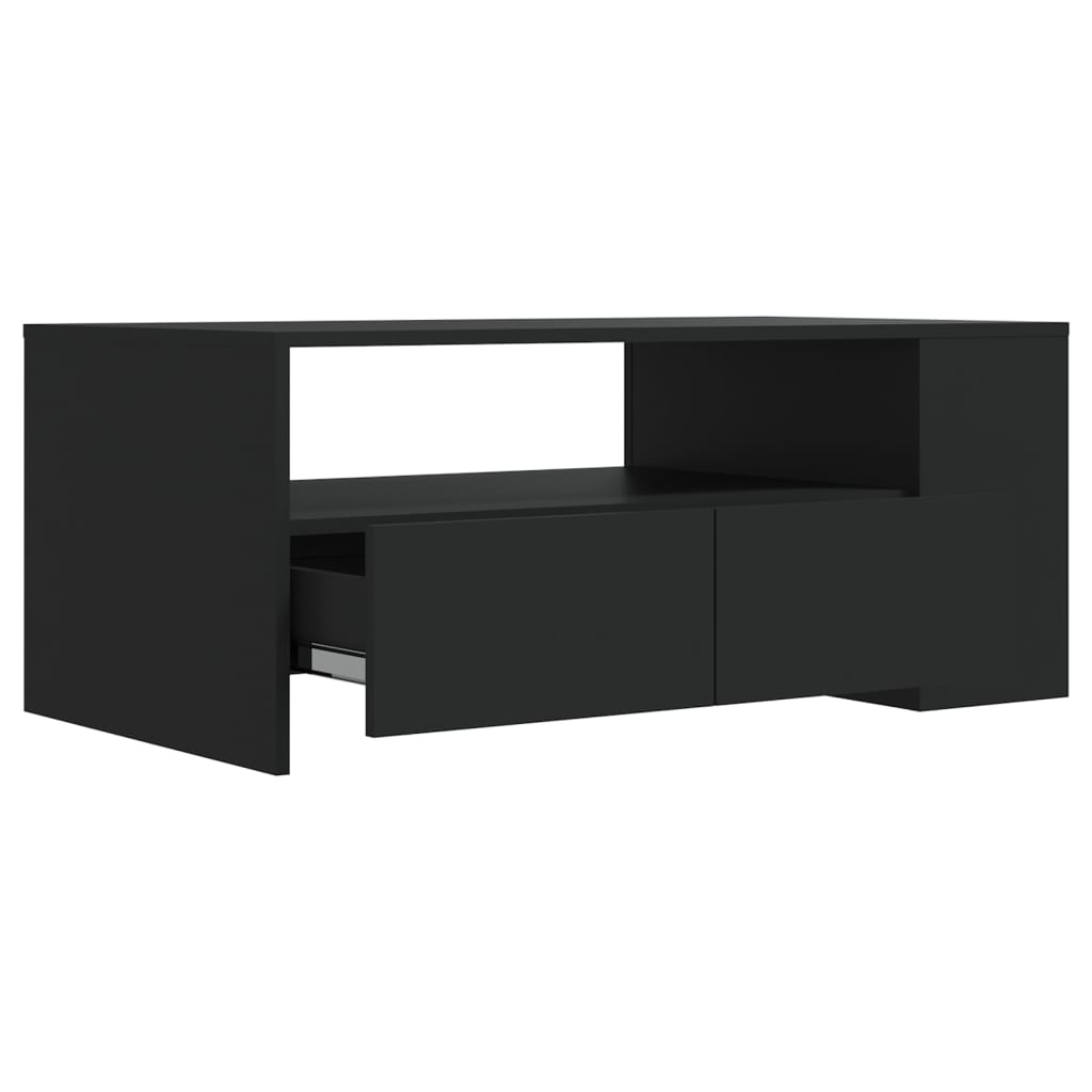 Salontafel 02X50X45 Cm Bewerkt Hout Zwart