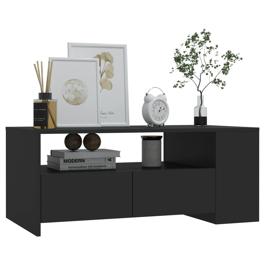 Salontafel 02X50X45 Cm Bewerkt Hout Zwart