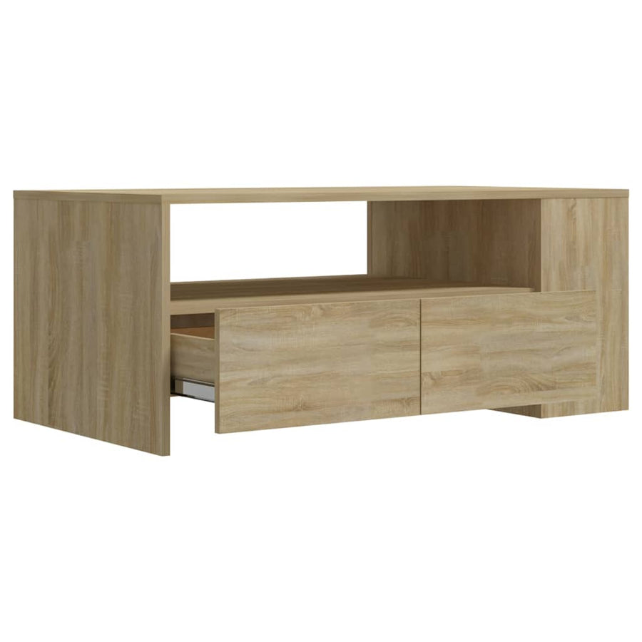 Salontafel 02X55X42 Cm Bewerkt Hout Kleurig Sonoma eiken