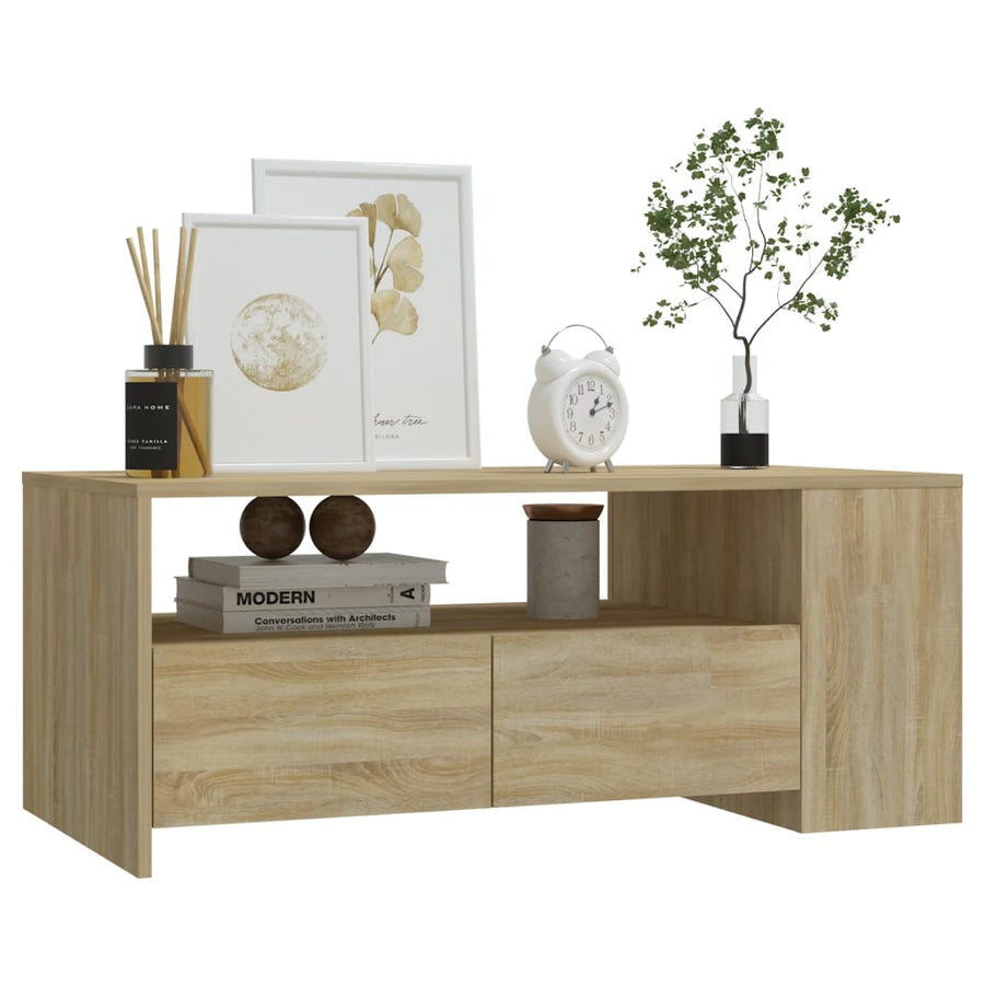 Salontafel 02X55X42 Cm Bewerkt Hout Kleurig Sonoma eiken