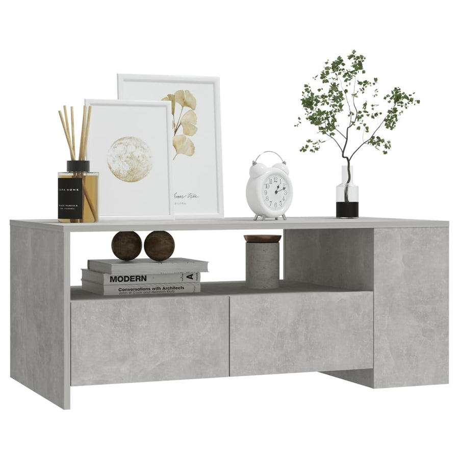 Salontafel 02X55X42 Cm Bewerkt Hout Betongrijs