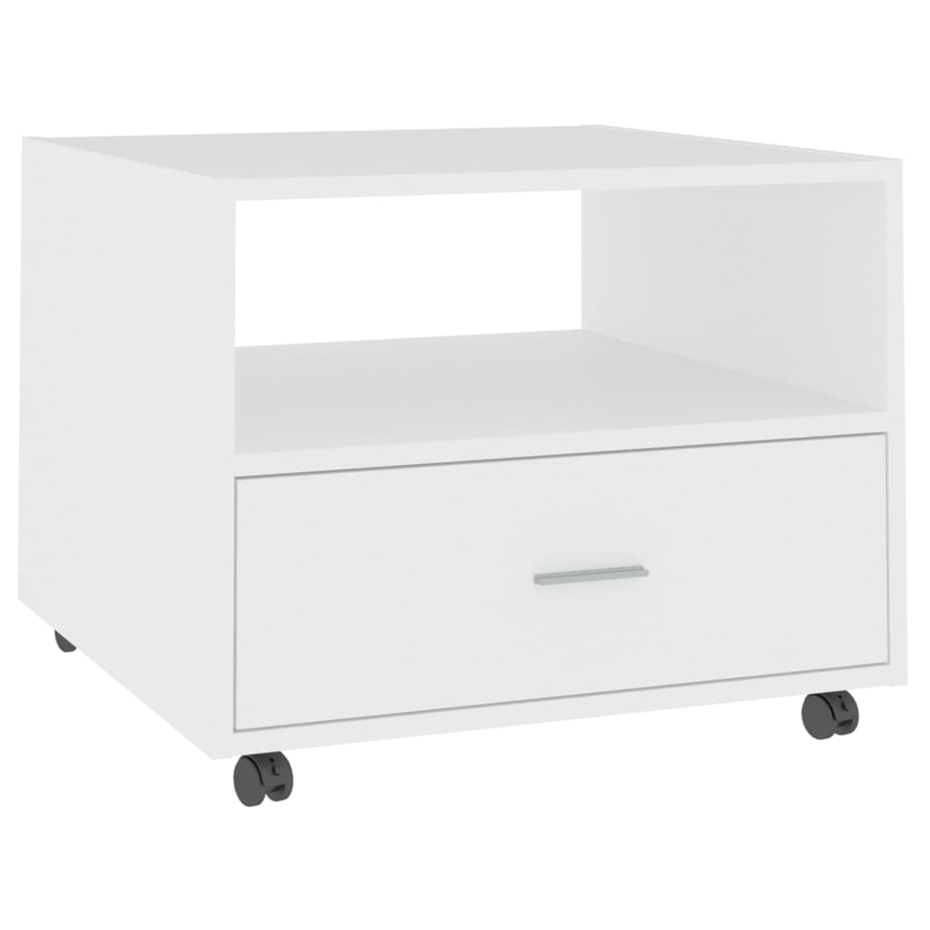 Salontafel 55X55X40 Cm Bewerkt Hout Wit