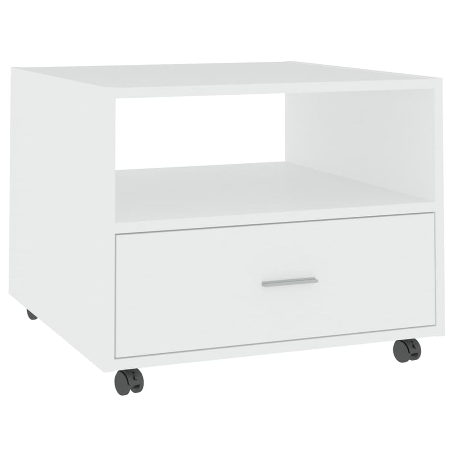Salontafel 55X55X40 Cm Bewerkt Hout Wit