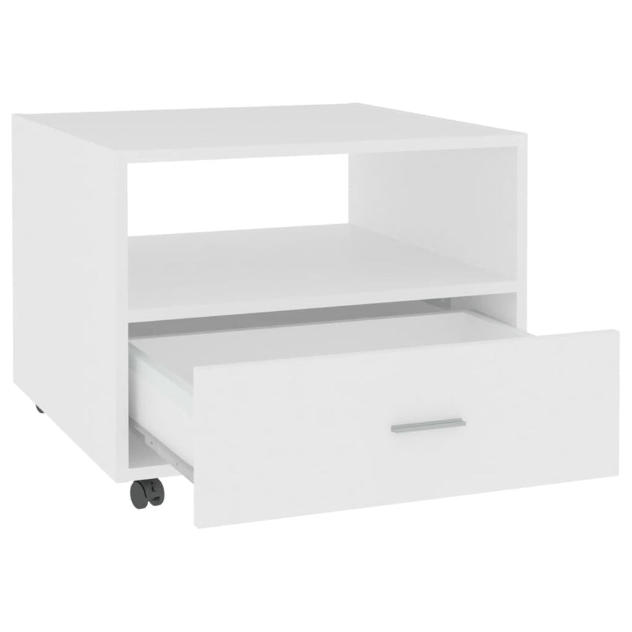 Salontafel 55X55X40 Cm Bewerkt Hout Wit