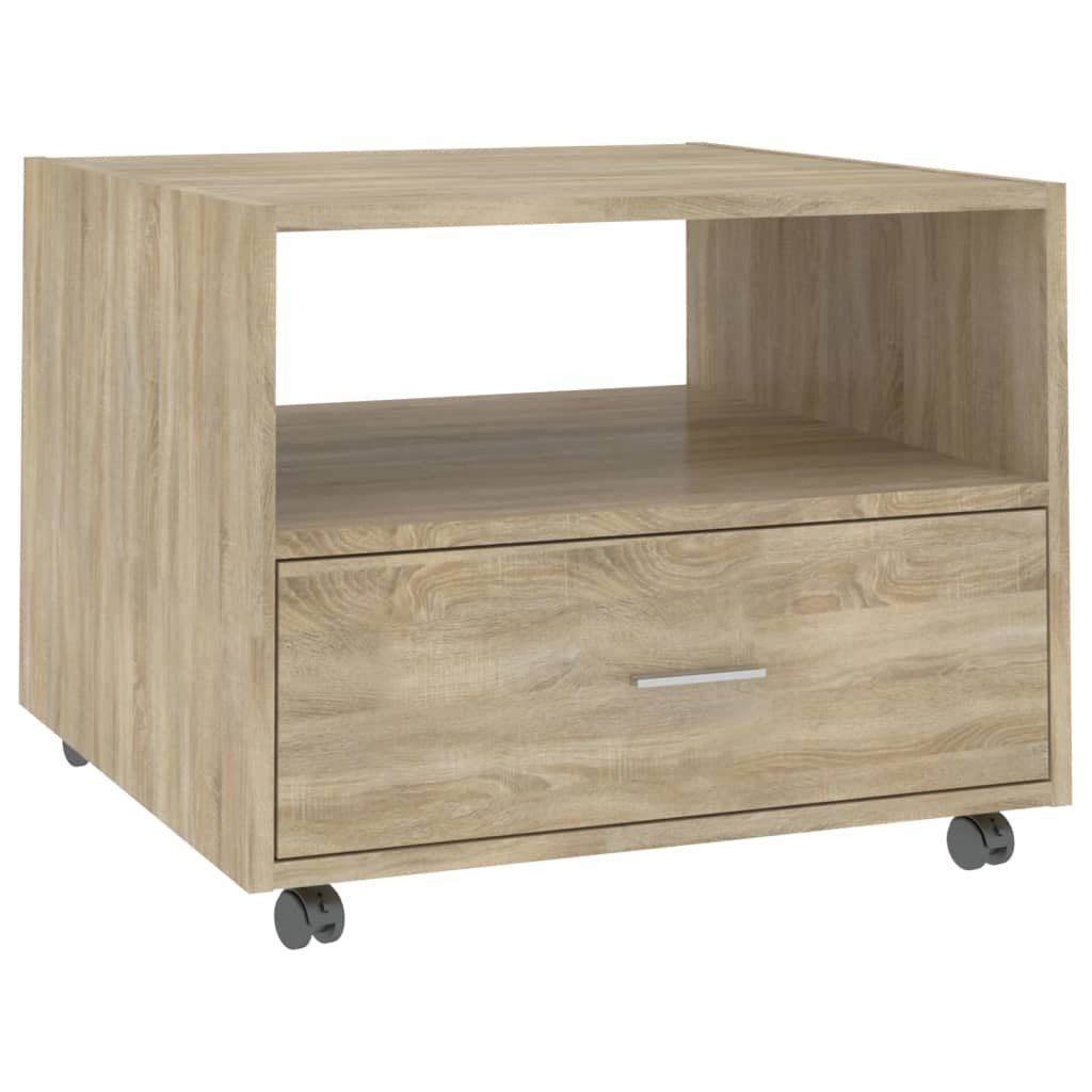 Salontafel 55X55X40 Cm Bewerkt Hout Kleurig Sonoma eiken