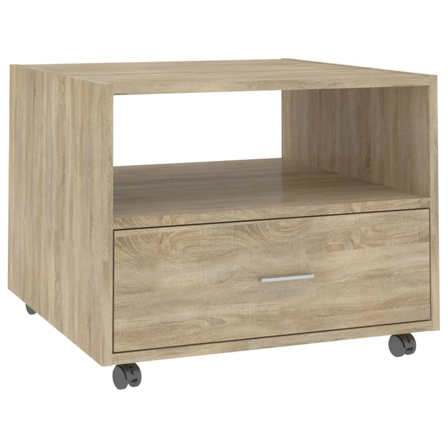 Salontafel 55X55X40 Cm Bewerkt Hout Kleurig Sonoma eiken