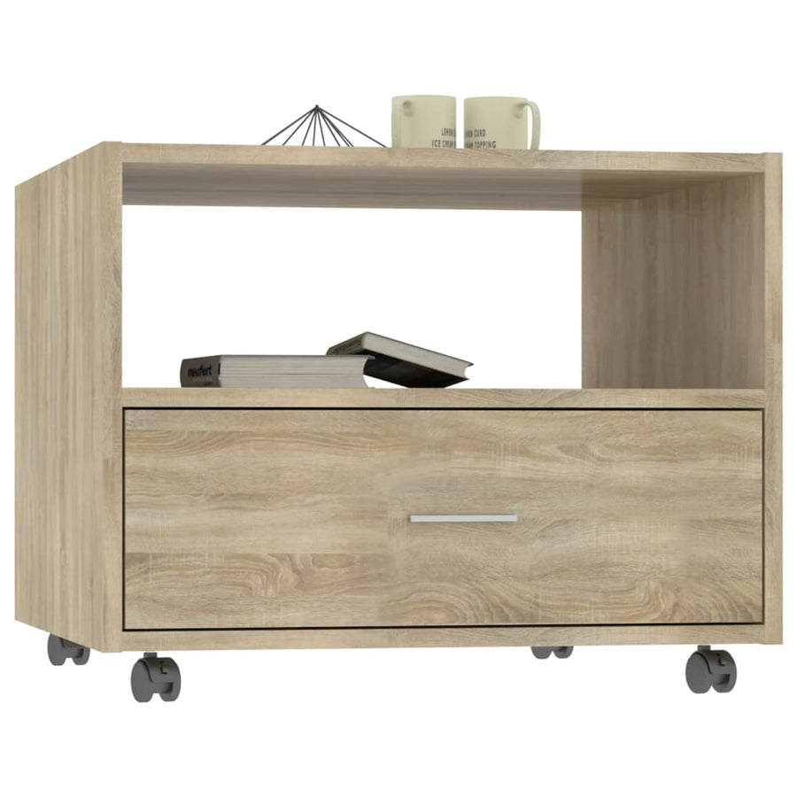 Salontafel 55X55X40 Cm Bewerkt Hout Kleurig Sonoma eiken