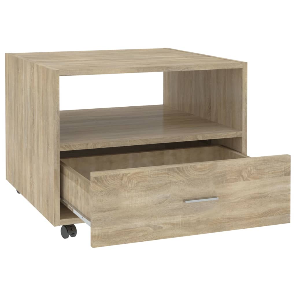 Salontafel 55X55X40 Cm Bewerkt Hout Kleurig Sonoma eiken