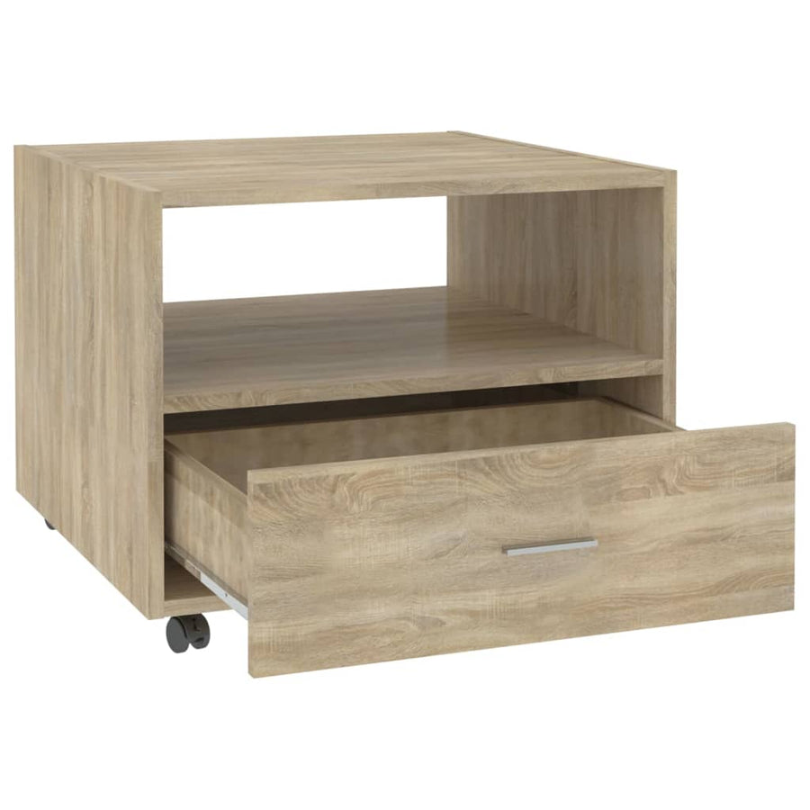 Salontafel 55X55X40 Cm Bewerkt Hout Kleurig Sonoma eiken
