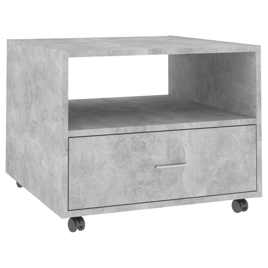 Salontafel 55X55X40 Cm Bewerkt Hout Betongrijs