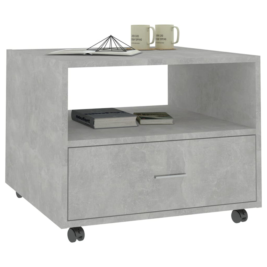 Salontafel 55X55X40 Cm Bewerkt Hout Betongrijs