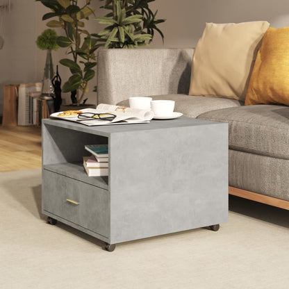 Salontafel 55X55X40 Cm Bewerkt Hout Betongrijs