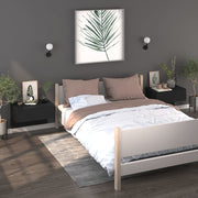 Bedside tables 2 pcs wall-mounted black