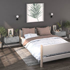 Bedside tables, 2 pcs, wall-mounted, concrete grey