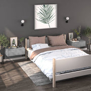 Bedside tables, 2 pcs, wall-mounted, concrete grey