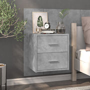 Wall-mounted bedside table concrete grey
