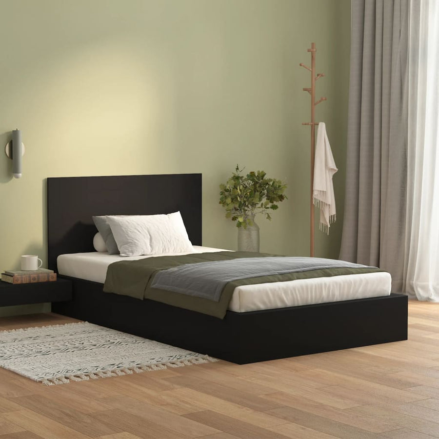 Hoofdbord 120x1,5x80 cm bewerkt hout zwart Zwart