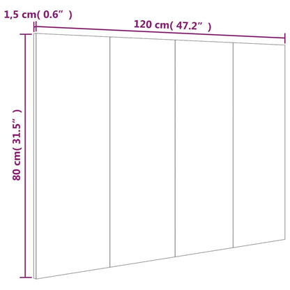 Hoofdbord 120x1,5x80 cm bewerkt hout zwart Zwart