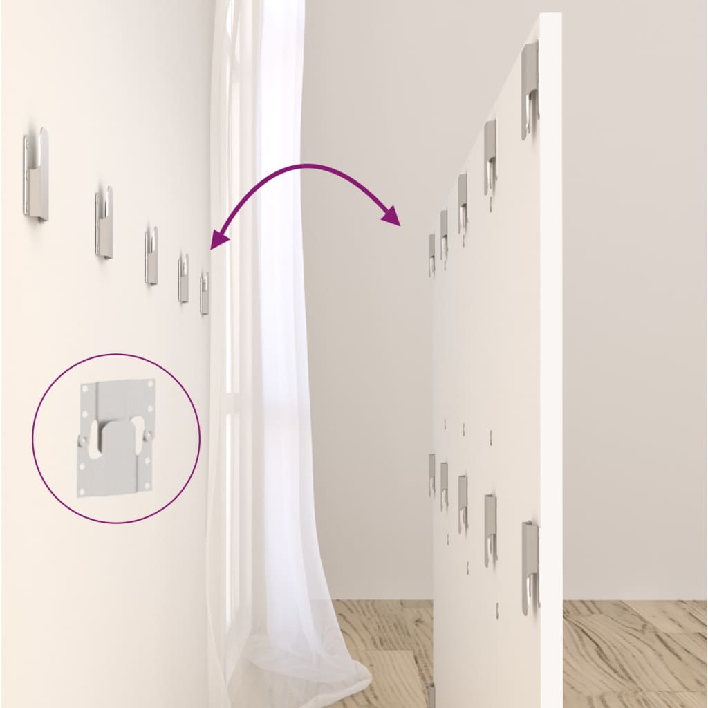 Hoofdbord 160x1,5x80 cm bewerkt hout wit Wit