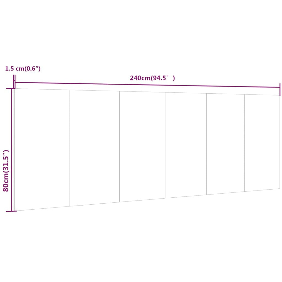 Hoofdbord Wandmodel 240X,5X80 Cm Bewerkt Hout Sonoma Eiken Bruin