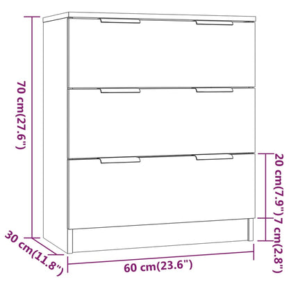 Dressoir 60X30X70 Cm Bewerkt Hout Kleurig Sonoma eiken