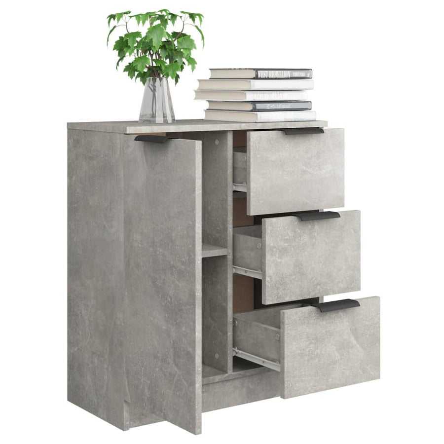 Dressoir 60X30X70 Cm Bewerkt Hout Betongrijs