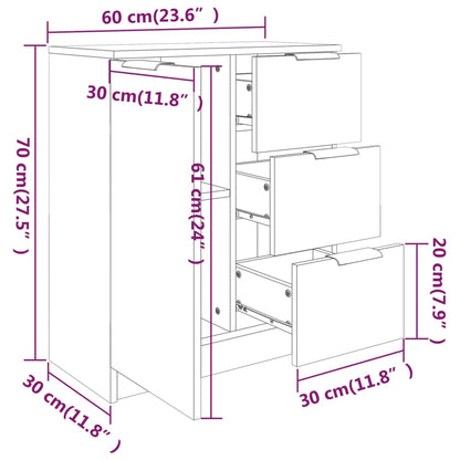Dressoir 60X30X70 Cm Bewerkt Hout Betongrijs