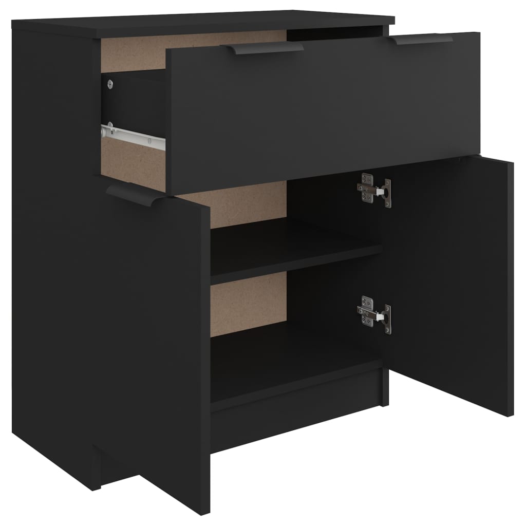 Dressoir 60X30X70 Cm Bewerkt Hout Zwart