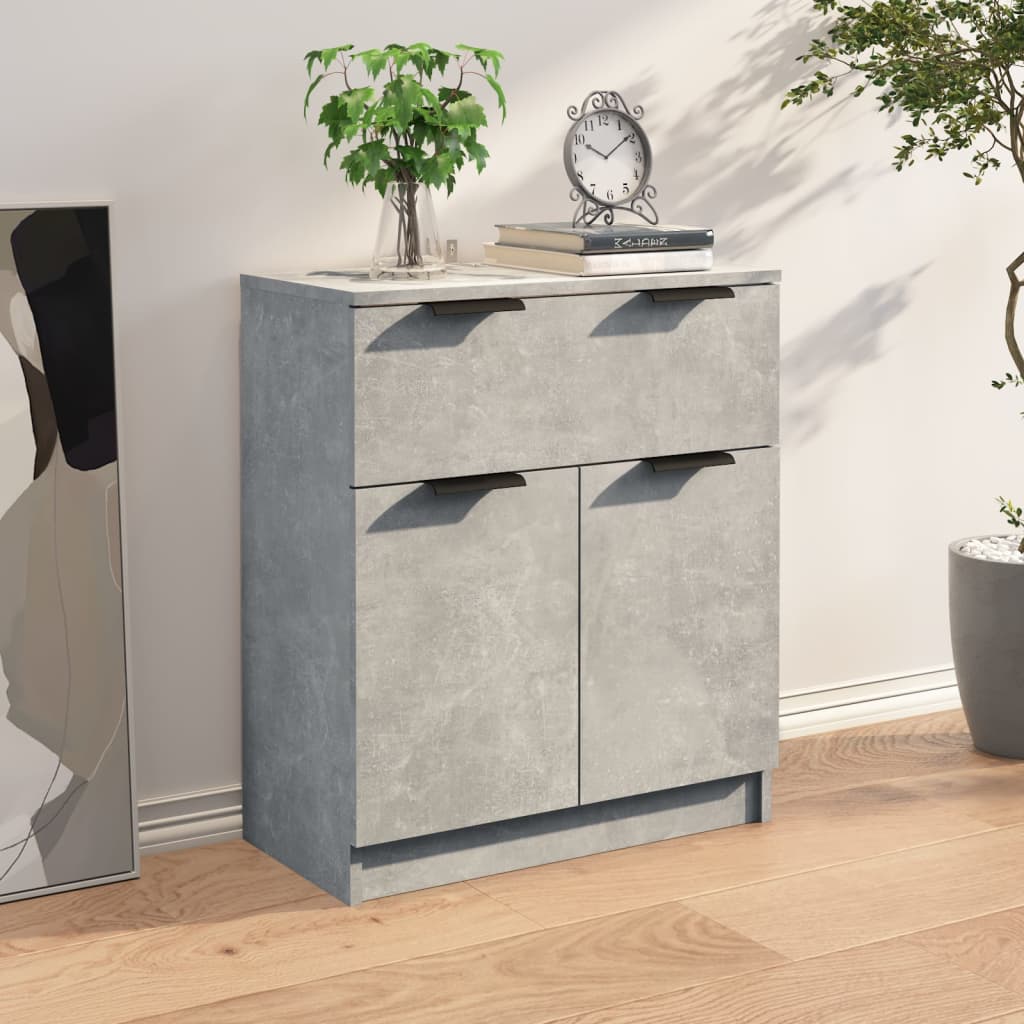 Dressoir 60X30X70 Cm Bewerkt Hout Betongrijs