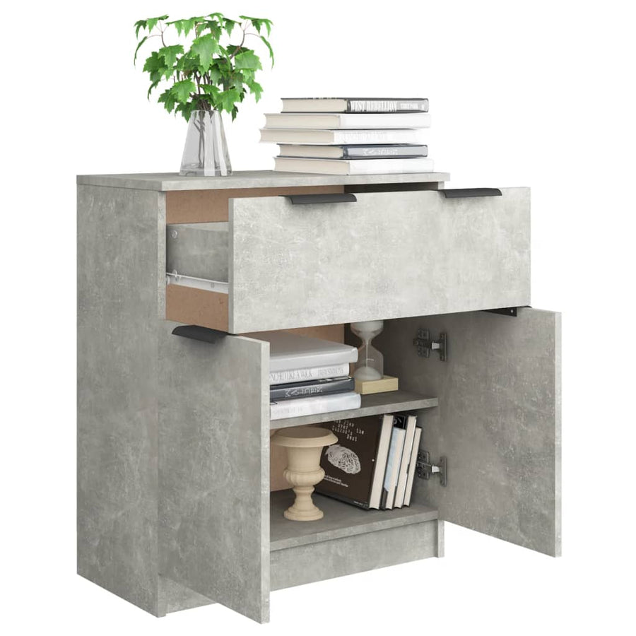 Dressoir 60X30X70 Cm Bewerkt Hout Betongrijs